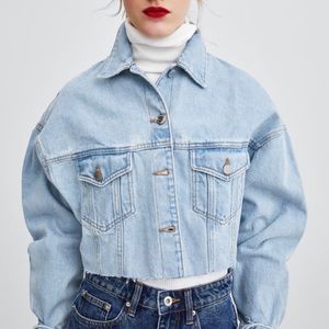 Zara Cropped Denim Jacket
